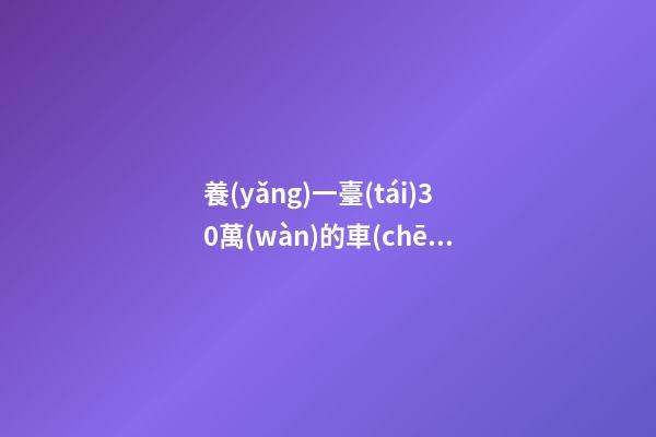 養(yǎng)一臺(tái)30萬(wàn)的車(chē)，每年花費(fèi)多少錢(qián)？